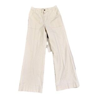 Nili Lotan Wide Leg High Rise Pants Cream/White Womens Size 10 EUC‎